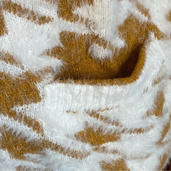 Mystree Mustard & Cream Houndstooth Cardigan Size Large - Picture 5 of 7